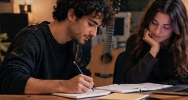 שני יוצרים כותבים יחד שיר
